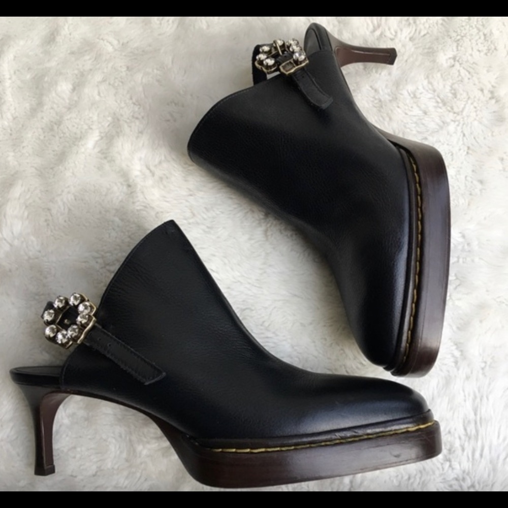 3.1 Phillip Lim Black Leather Slip On Heels Size 9